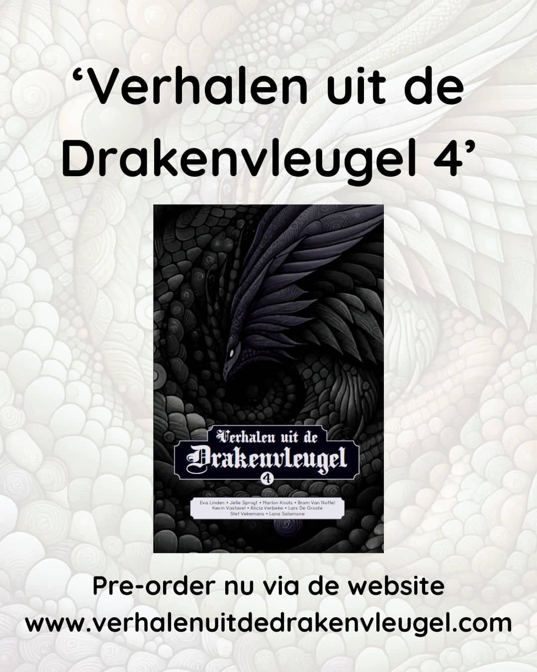 Dungeons & Dragons에서 영감을 받은 네덜란드 판타지 앤솔로지 Verhalen uit de Drakenvleugel 4의 표지 홍보.