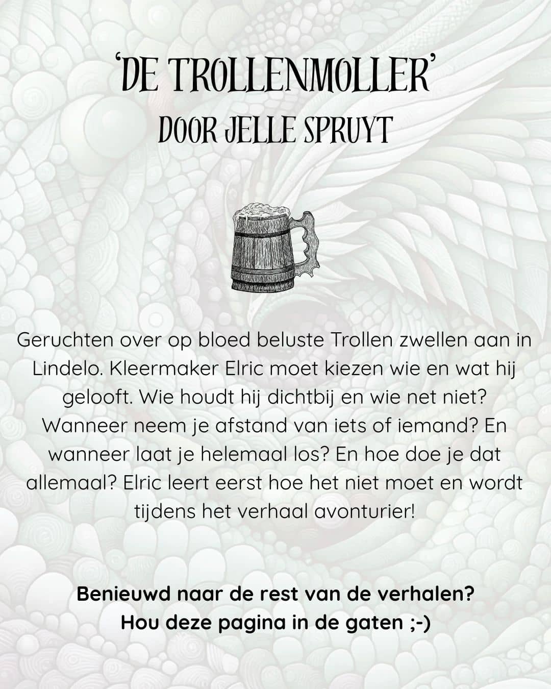 De Trollenmoller의 홍보 스토리 카드로, 재단사 엘릭과 린델로에서의 피를 갈망하는 트롤들에 대한 소문을 소개합니다.